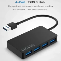 USB Hub 3.0 4-Port Ultra-Slim USB 3.0 Hub Portable Adapter High speed Expansion Multi USB Hub Splitter Lead Adapter Cable For PC Laptop
