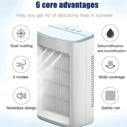 USB Personal Air Conditioner Fan – 3-Speed Portable Cooling Fan for Room, Office, Car, Outdoor, and Travel