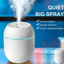 USB Portable Air Humidifier 7.44oz Essential Oil Diffuser Modes Auto Off With LED Light For Home Car Mist Maker Face Steamer Car Air Fresheners For Classroom School Bedroom Office