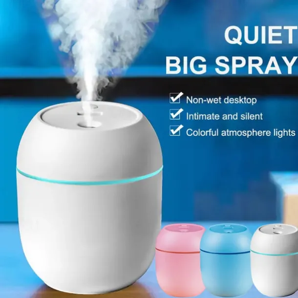 USB Portable Air Humidifier 7.44oz Essential Oil Diffuser Modes Auto Off With LED Light For Home Car Mist Maker Face Steamer Car Air Fresheners For Classroom School Bedroom Office