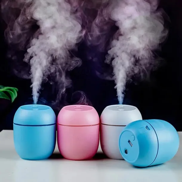 USB Portable Air Humidifier 7.44oz Essential Oil Diffuser Modes Auto Off With LED Light For Home Car Mist Maker Face Steamer Car Air Fresheners For Classroom School Bedroom Office