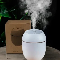 USB Portable Air Humidifier 7.44oz Essential Oil Diffuser Modes Auto Off With LED Light For Home Car Mist Maker Face Steamer Car Air Fresheners For Classroom School Bedroom Office