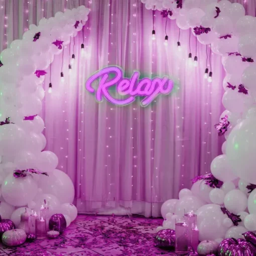 USB Powered LED Neon Lights Relax Sign Lights – Stylish & Vibrant Neon Decor for Bedroom, Club and Outdoor Spaces