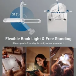 USB Rechargeable Book Reading Light LED Eye Care Clip On Book Light For Reading In Bed Portable Bookmark Light
