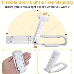 USB Rechargeable Book Reading Light LED Eye Care Clip On Book Light For Reading In Bed Portable Bookmark Light