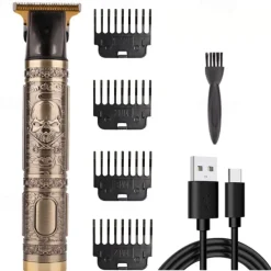 USB Rechargeable Hair Clippers and Beard Trimmer for Men - Precise T-Blade Trimmer with LCD Screen - Grooming Kit for Men