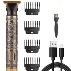 USB Rechargeable Hair Clippers and Beard Trimmer for Men - Precise T-Blade Trimmer with LCD Screen - Grooming Kit for Men