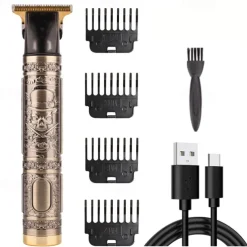USB Rechargeable Hair Clippers and Beard Trimmer for Men - Precise T-Blade Trimmer with LCD Screen - Grooming Kit for Men
