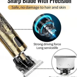 USB Rechargeable Hair Clippers and Beard Trimmer for Men - Precise T-Blade Trimmer with LCD Screen - Grooming Kit for Men