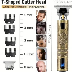 USB Rechargeable Hair Clippers and Beard Trimmer for Men - Precise T-Blade Trimmer with LCD Screen - Grooming Kit for Men