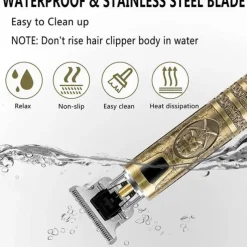 USB Rechargeable Hair Clippers and Beard Trimmer for Men - Precise T-Blade Trimmer with LCD Screen - Grooming Kit for Men