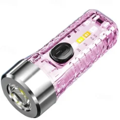 USB Rechargeable Mini Keychain Flashlight with Multicolor Side Lights - 7 Lighting Modes for Camping and Emergencies