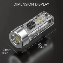 USB Rechargeable Mini Keychain Flashlight with Multicolor Side Lights - 7 Lighting Modes for Camping and Emergencies