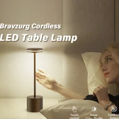 USB Rechargeable Retro Aluminum Desk Lamp - Touch Control Table Night Light 1pc