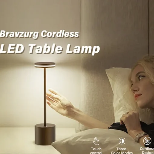 USB Rechargeable Retro Aluminum Desk Lamp - Touch Control Table Night Light 1pc