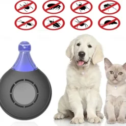 USB Rechargeable Ultrasonic Pest Collar – Flea, Tick, and Lice Repeller for Cats and Dogs with Mountaineering Buckle