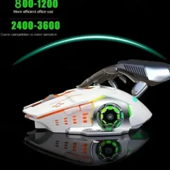 USB Rechargeable Wireless Mouse Gaming Mouse Silent Mechanical E-Sports Backlight PC Gamer Mouse Optical Mice For Computer Gift For Birthday/Easter/Boy/Girlfriend