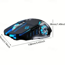 USB Rechargeable Wireless Mouse Gaming Mouse Silent Mechanical E-Sports Backlight PC Gamer Mouse Optical Mice For Computer Gift For Birthday/Easter/Boy/Girlfriend