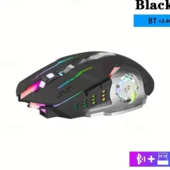 USB Rechargeable Wireless Mouse Gaming Mouse Silent Mechanical E-Sports Backlight PC Gamer Mouse Optical Mice For Computer Gift For Birthday/Easter/Boy/Girlfriend