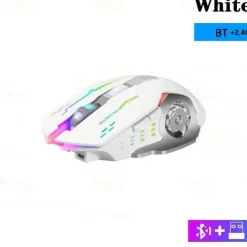 USB Rechargeable Wireless Mouse Gaming Mouse Silent Mechanical E-Sports Backlight PC Gamer Mouse Optical Mice For Computer Gift For Birthday/Easter/Boy/Girlfriend