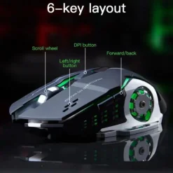 USB Rechargeable Wireless Mouse Gaming Mouse Silent Mechanical E-Sports Backlight PC Gamer Mouse Optical Mice For Computer Gift For Birthday/Easter/Boy/Girlfriend