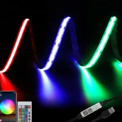USB RGB COB LED Strip Light 1-5M 5V Intelligent Discoloration Strip Light APP Controls Music Synchronization Light Strip or Equipped with RF Wireless Controller Suitable for Indoor Decoration TV Comp