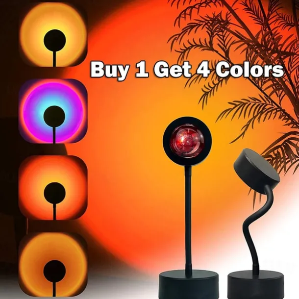 USB Sunset Lamp Sunset Projector Mood Light Living Room Bedroom Night Light Room Decor Bar Atmosphere Photography Background
