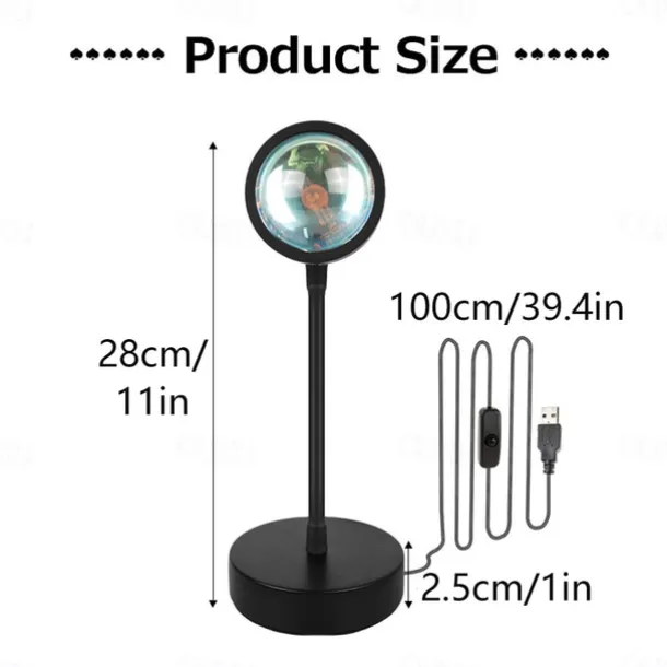USB Sunset Lamp Sunset Projector Mood Light Living Room Bedroom Night Light Room Decor Bar Atmosphere Photography Background