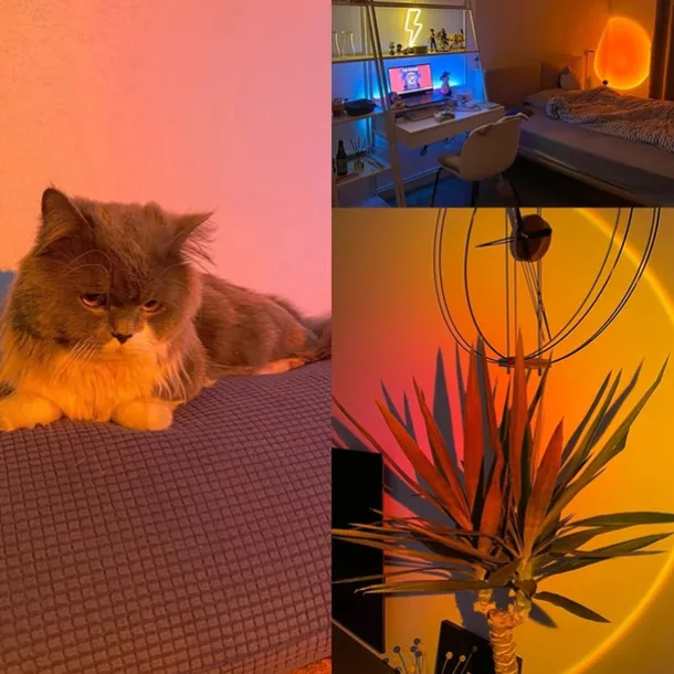 USB Sunset Lamp Sunset Projector Mood Light Living Room Bedroom Night Light Room Decor Bar Atmosphere Photography Background