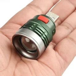 USB Tactical-Led Flashlight 3 Lighting Mode Flashlight Camping Cycling Running USB Flash-light