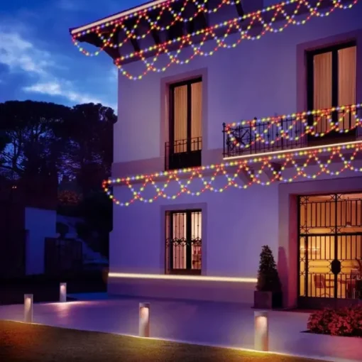 USB-Powered LED String Lights 4M 138Leds Wave-Shaped Fairy Lights for Indoor Outdoor Party Eaves Roof Banister Holiday Christmas New Year Holiday Colourful Lighting 1pc