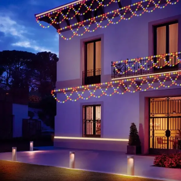 USB-Powered LED String Lights 4M 138Leds Wave-Shaped Fairy Lights for Indoor Outdoor Party Eaves Roof Banister Holiday Christmas New Year Holiday Colourful Lighting 1pc