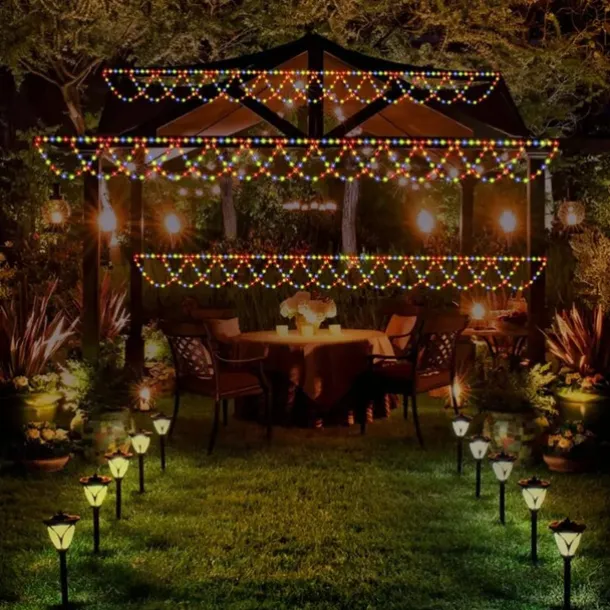USB-Powered LED String Lights 4M 138Leds Wave-Shaped Fairy Lights for Indoor Outdoor Party Eaves Roof Banister Holiday Christmas New Year Holiday Colourful Lighting 1pc