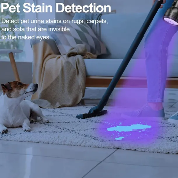UV LED Flashlights Outdoor 51 LEDs 395nm Ultra Violet Torch Light Lamp Blacklight Detector for Dog Urine Pet Stains and Bed Bug