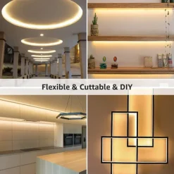 UV Purple LED Light Strip Kit - 5-10M Flexible 12V Warm White Tape Light Black Light for Party, Bar & Decoration