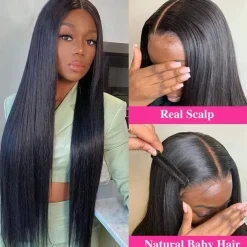 V Part Wigs Straight Brazilian Virgin Human Hair Wigs for Black Women Upgrade U Part Wigs Full Head Clip In Half Wig V Shape Wigs No Leave Out Lace Front Wigs 180% Density Natural Color