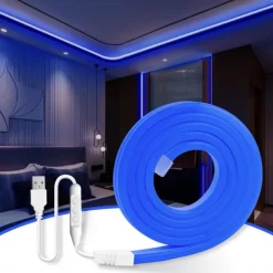 5V USB Waterproof Neon Light Strip 3.3-9.8 ft Battery Box Power Supply Neon Rope Light 120LED/m Waterproof Neon Light LED Light Strip Suitable for Bedrooms TV Backlight Cabinets