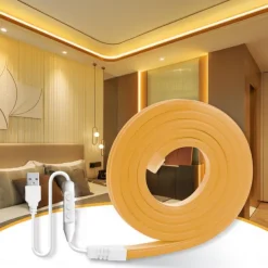 5V USB Waterproof Neon Light Strip 3.3-9.8 ft Battery Box Power Supply Neon Rope Light 120LED/m Waterproof Neon Light LED Light Strip Suitable for Bedrooms TV Backlight Cabinets