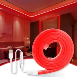 5V USB Waterproof Neon Light Strip 3.3-9.8 ft Battery Box Power Supply Neon Rope Light 120LED/m Waterproof Neon Light LED Light Strip Suitable for Bedrooms TV Backlight Cabinets