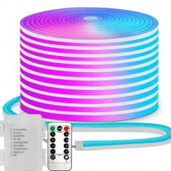 5V Waterproof LED Neon Light Strip with 13key Remote Control Timer 3.3-9.8FT Waterproof Pool Strip Box Power Supply Suitable for Outdoor Activities Parties Camping Courtyard Decoration Lndoor Car Atmosphere