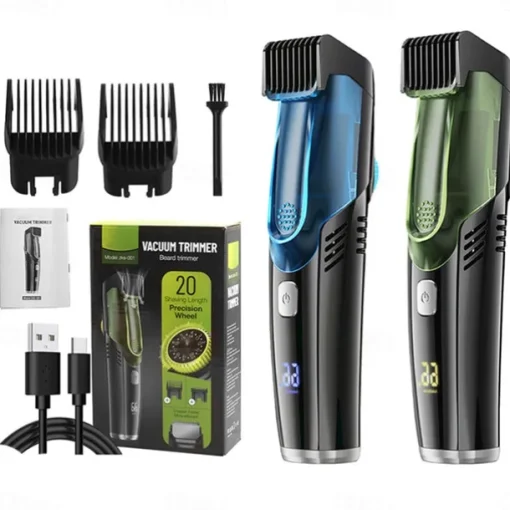 Vacuum Beard Shaver USB Rechargeable Vacuum Shaver Hair Clipper Washable Barber Hair Clipper Gifts for Men
