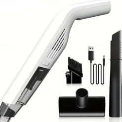 Vacuum Cleaner High Power Car Handheld Vacuum Cleaner Indoor And Car Dry And Wet Dual-use Wireless Charging Three Batteries Large Suction Household Cleaning Duster