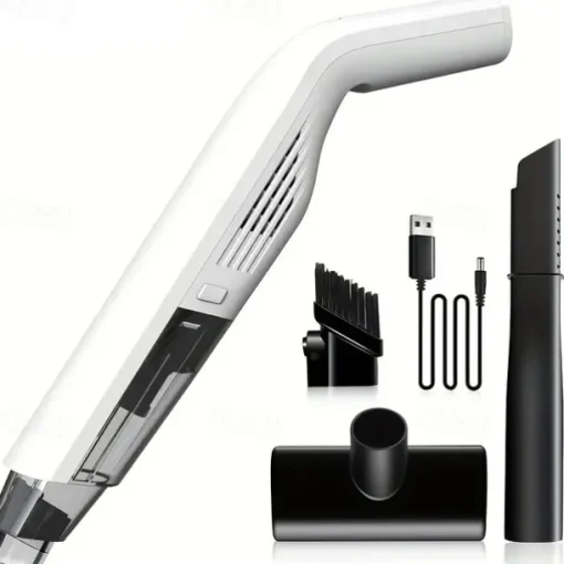 Vacuum Cleaner High Power Car Handheld Vacuum Cleaner Indoor And Car Dry And Wet Dual-use Wireless Charging Three Batteries Large Suction Household Cleaning Duster