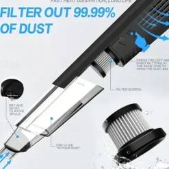 Vacuum Cleaner High Power Car Handheld Vacuum Cleaner Indoor And Car Dry And Wet Dual-use Wireless Charging Three Batteries Large Suction Household Cleaning Duster