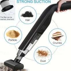 Vacuum Cleaner High Power Car Handheld Vacuum Cleaner Indoor And Car Dry And Wet Dual-use Wireless Charging Three Batteries Large Suction Household Cleaning Duster