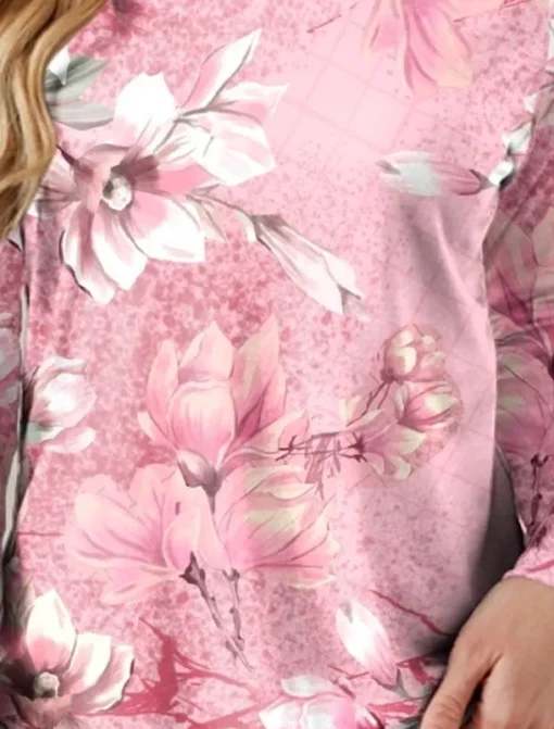 Valentine Women's Pink T Shirt Floral Oil painting flowers Long Tops Long Sleeve Crew Neck Print Regular Fit Daily Black White Pink Blue Green Summer Spring Fall Winter