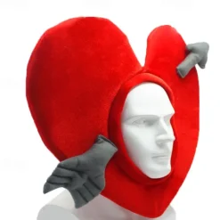 Valentine's Day Cartoon Love Peach Plush Head Cover Funny Cupid Arrow Warm Hat Party Performance Photography Prop