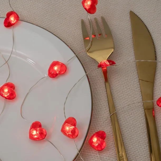 Valentine's Day Decor 2M 20LED Fairy Lights Red Pink White Heart Lights String Battery Operated Valentines Decorations Heart Fairy Lights Romantic Decor Home Bedroom