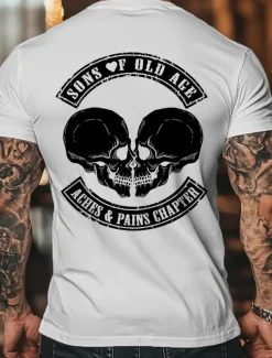 Valentine's Day Men's LOVE Skull Letter Printed T Shirt Tee Top 100% Cotton Short Sleeve Graphic Shirt Black White Red Comfortable Tee Vacation Street Fashion Designer Clothing