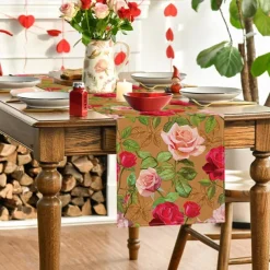 Valentine's Day Table Runner Romantic and Festive Table Decor Adds a Touch of Love to Your Dining Table Perfect for Valentine's Day Dinners and Celebrations